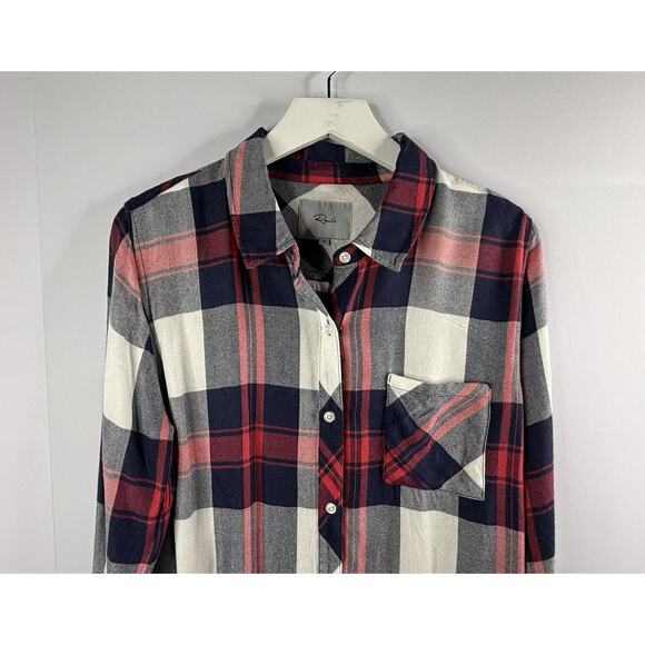 Rails Hunter Plaid Shirt Top Womens Sz M Plaid $188 Western Rustic Outdoor Rayon - Picture 2 of 11